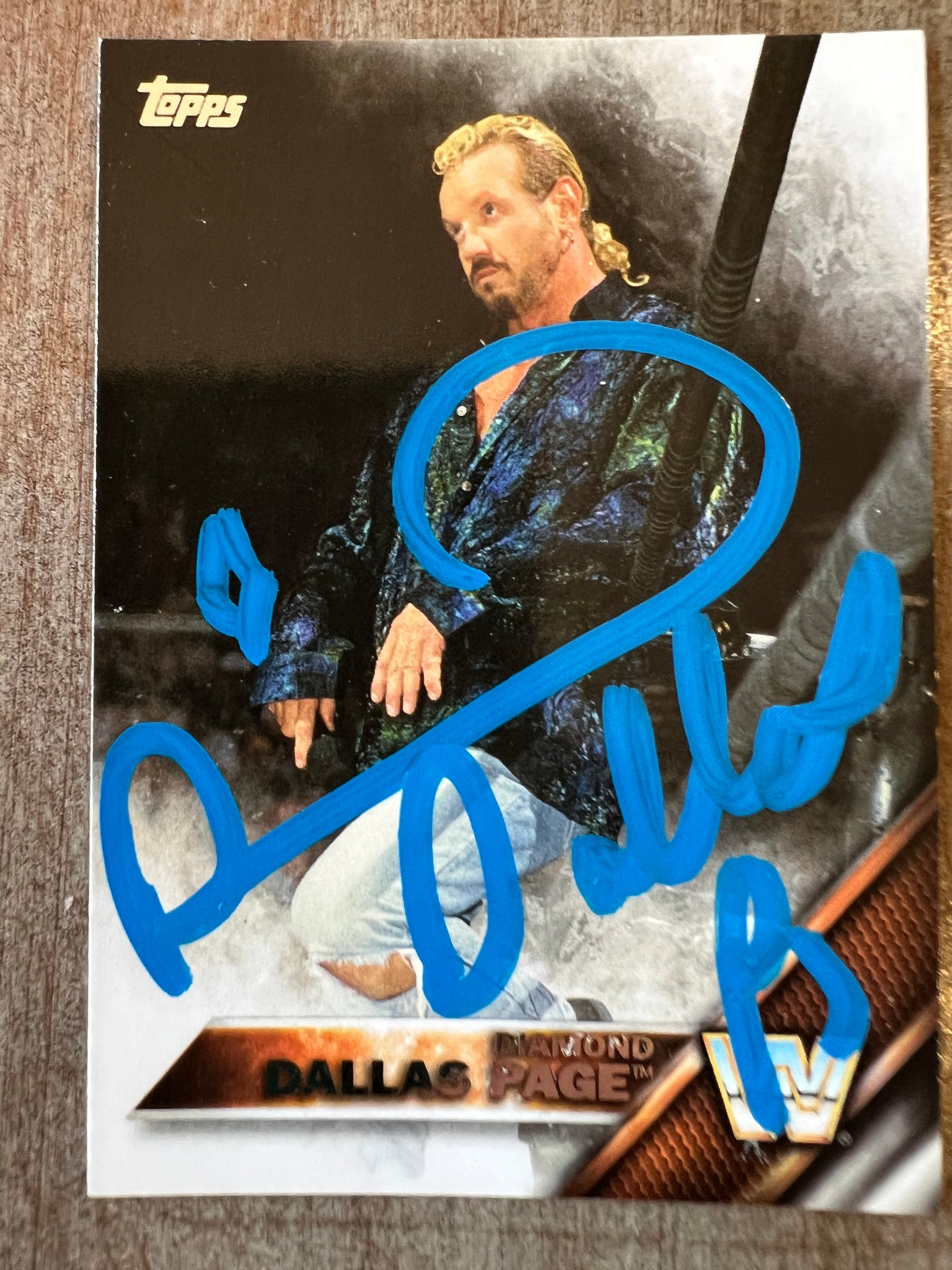 Signed Topps WWE Leaning Against Ropes
