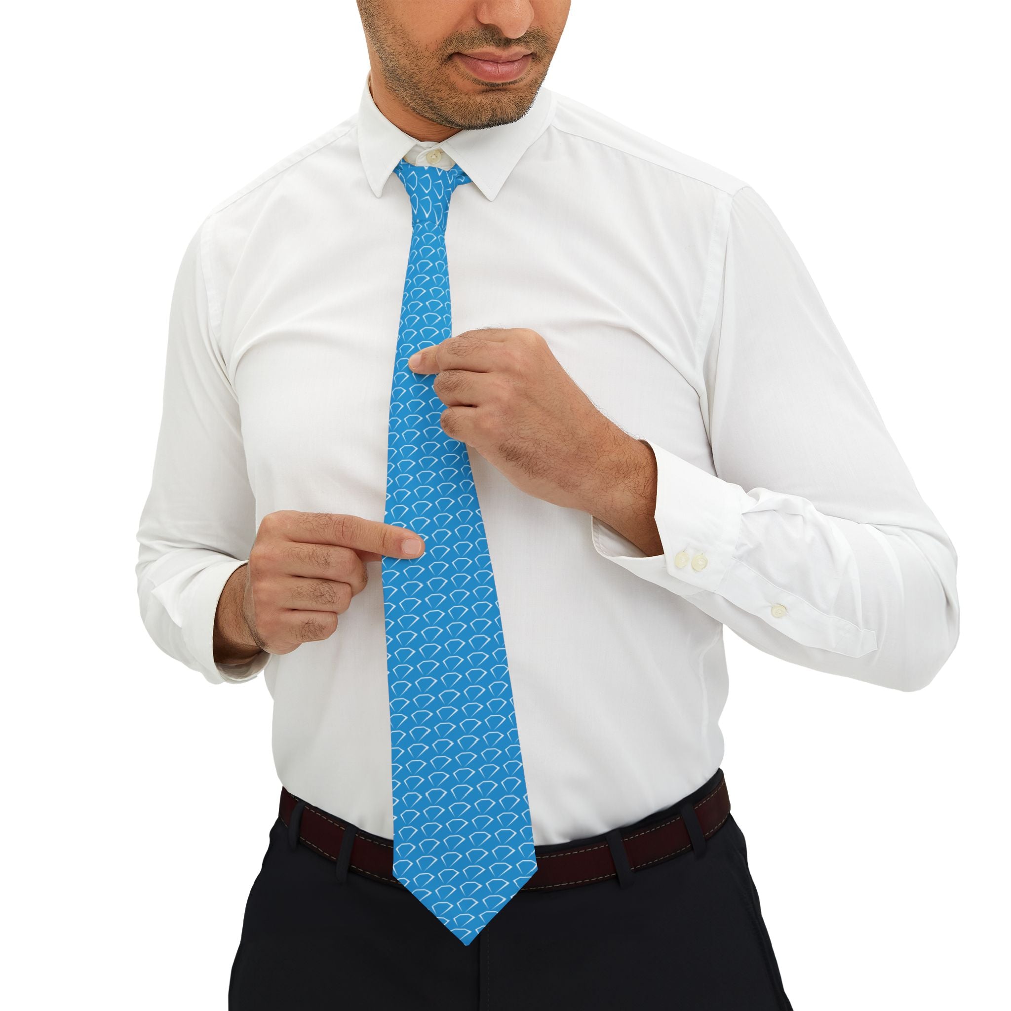 Light Blue Diamond Pattern Necktie