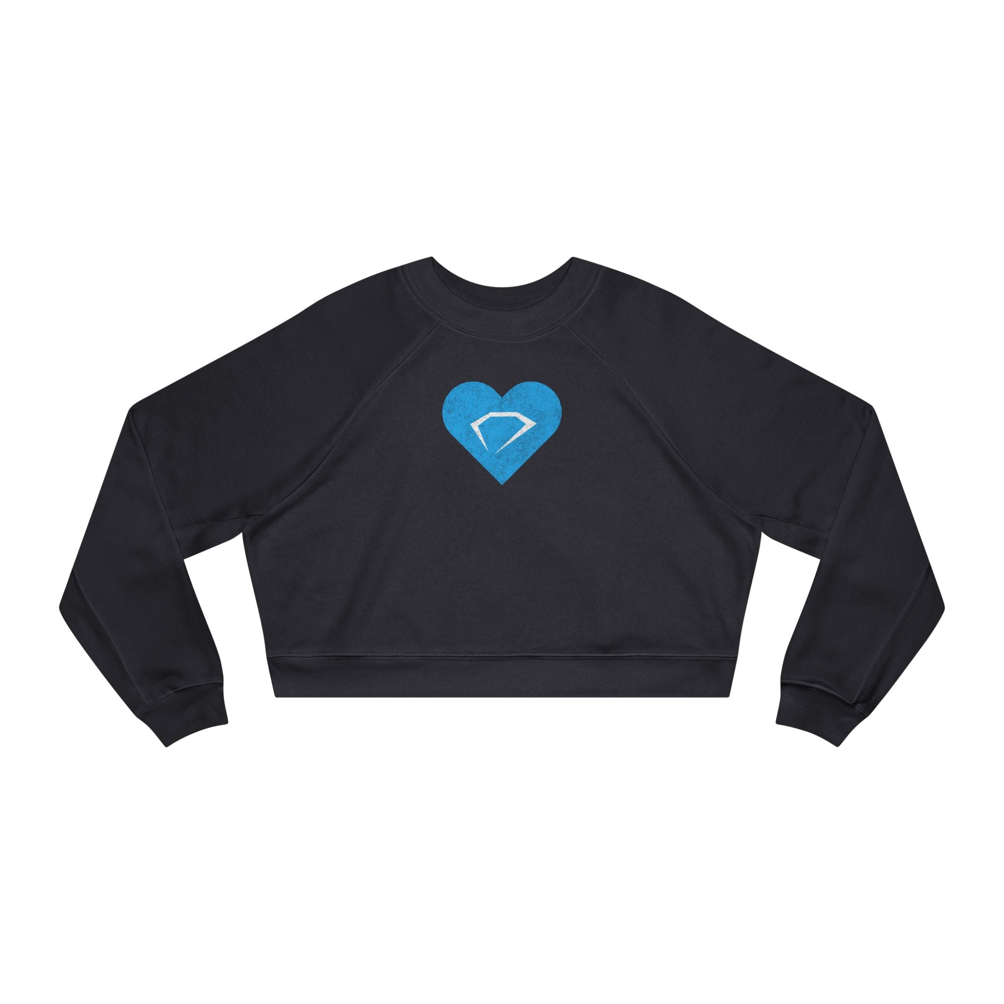 Blue Heart Diamond Cropped Pullover
