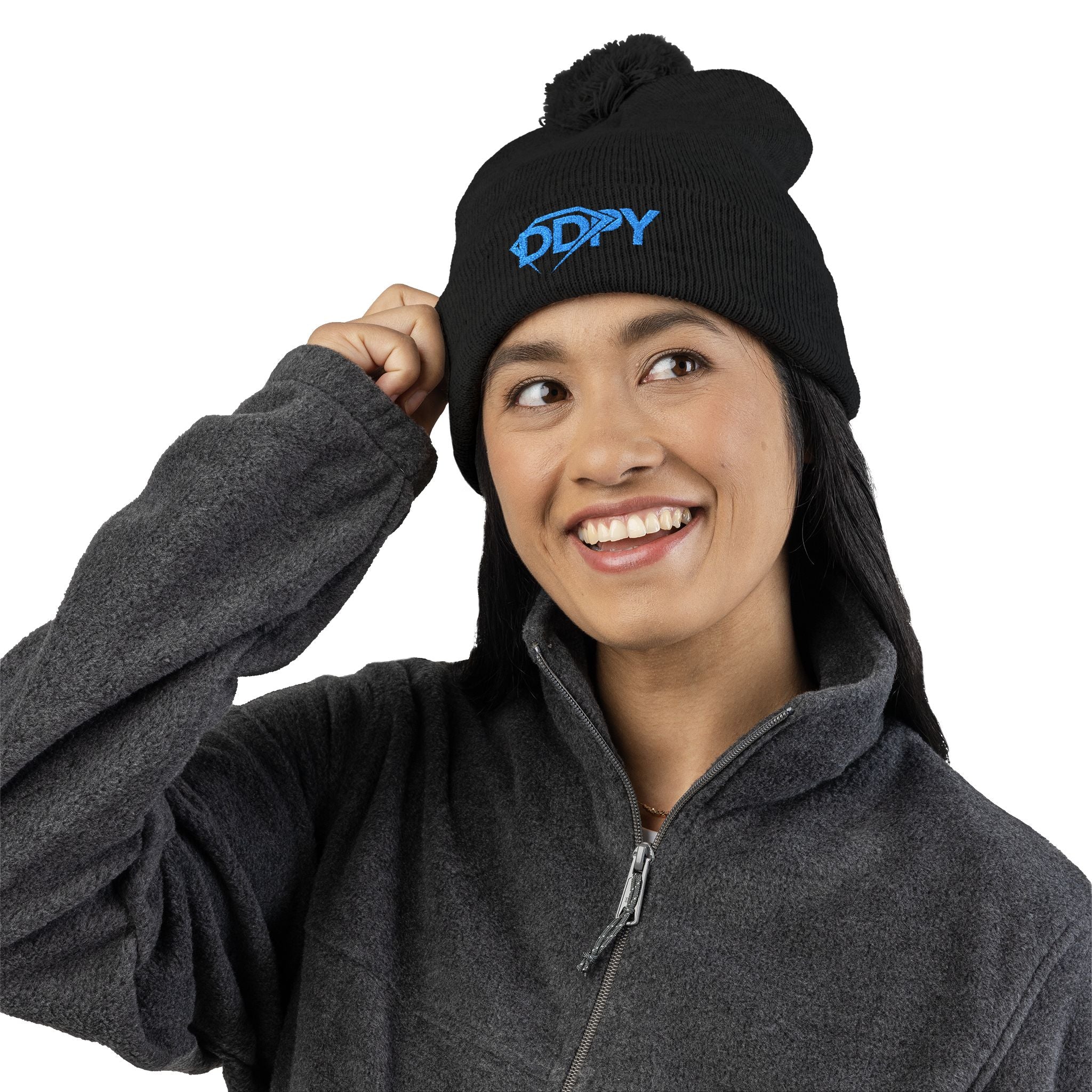 Embroidered DDPY Pom-Pom Beanie