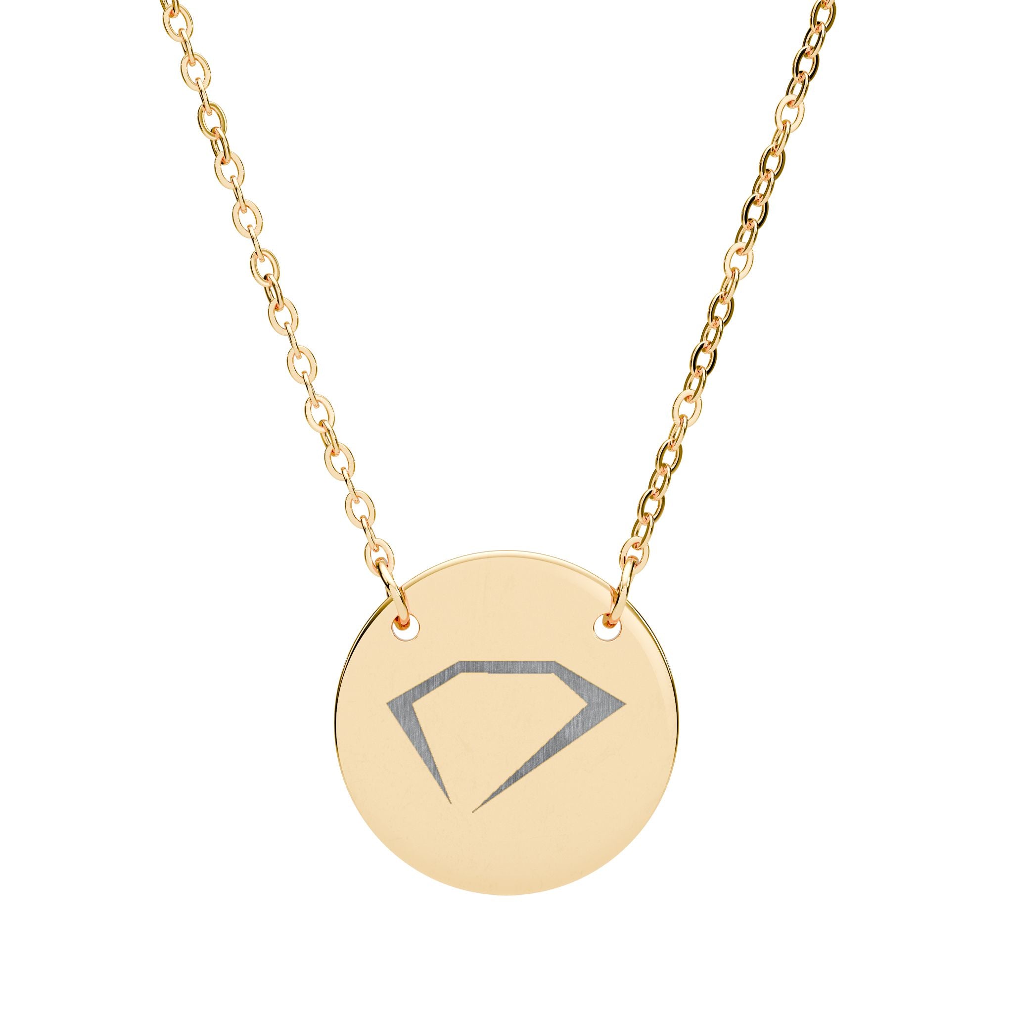 Engraved Diamond Circle Necklace