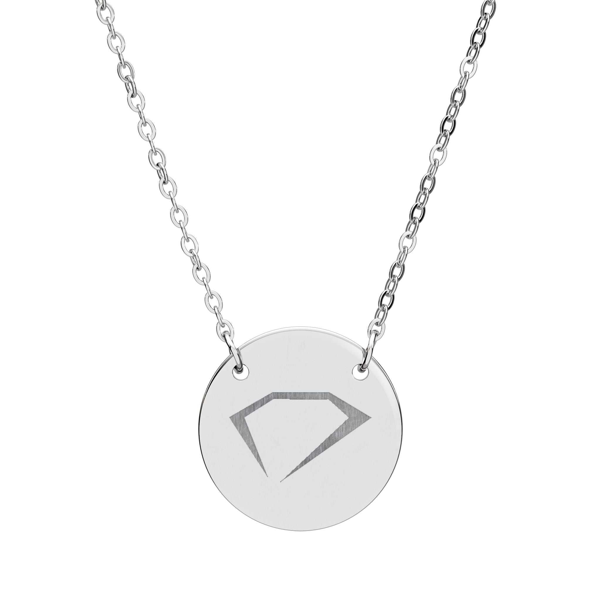 Engraved Diamond Circle Necklace