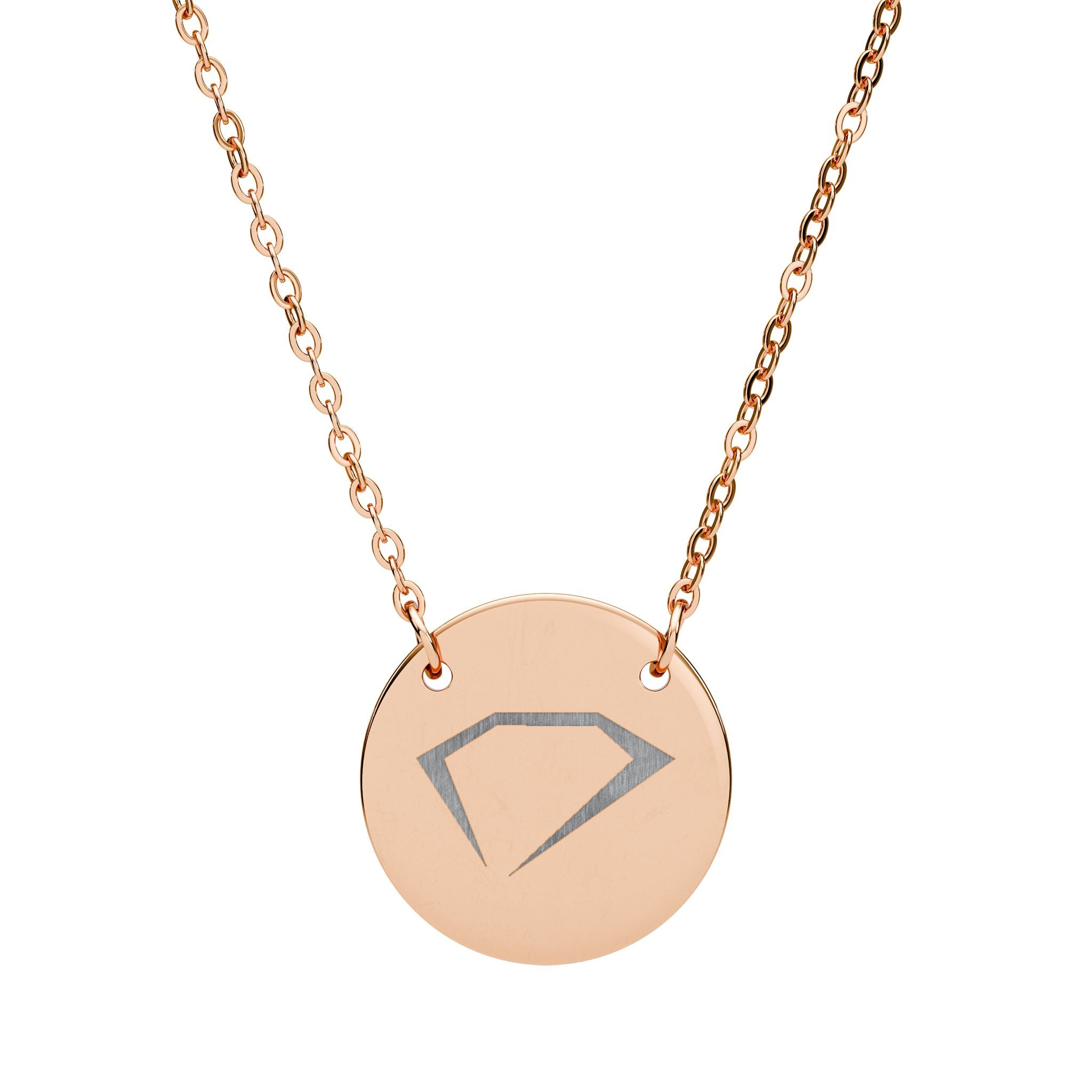 Engraved Diamond Circle Necklace