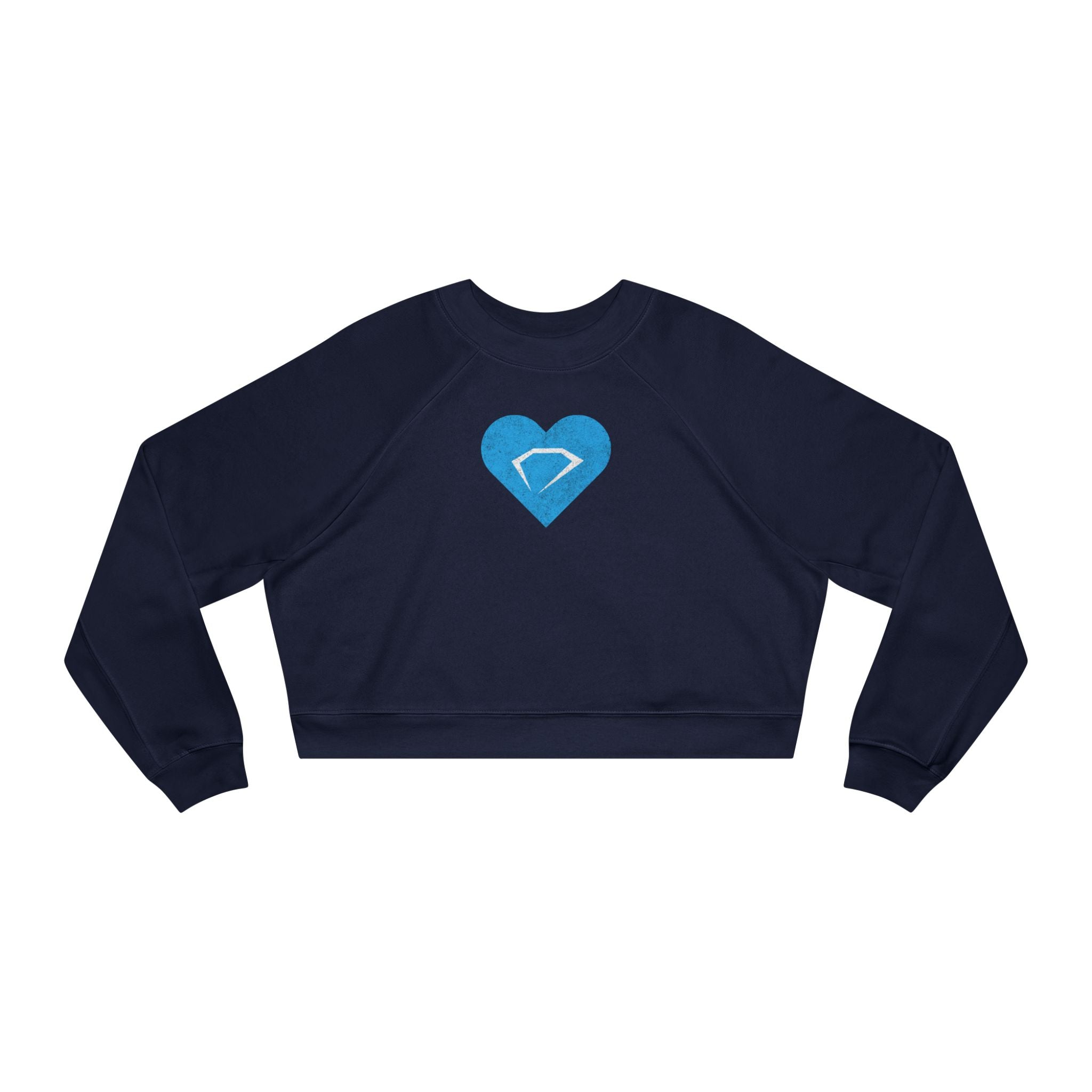 Blue Heart Diamond Cropped Pullover