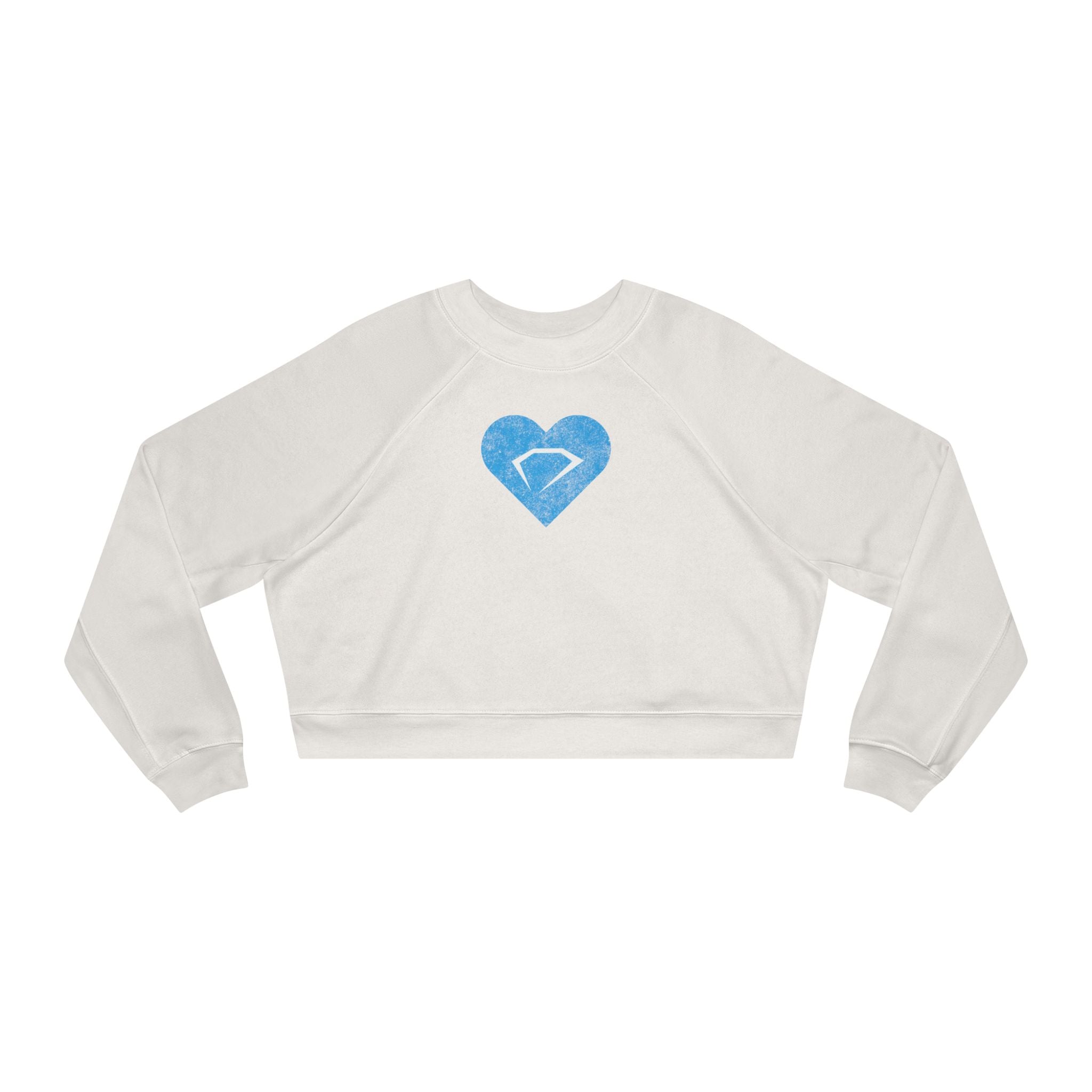 Blue Heart Diamond Cropped Pullover