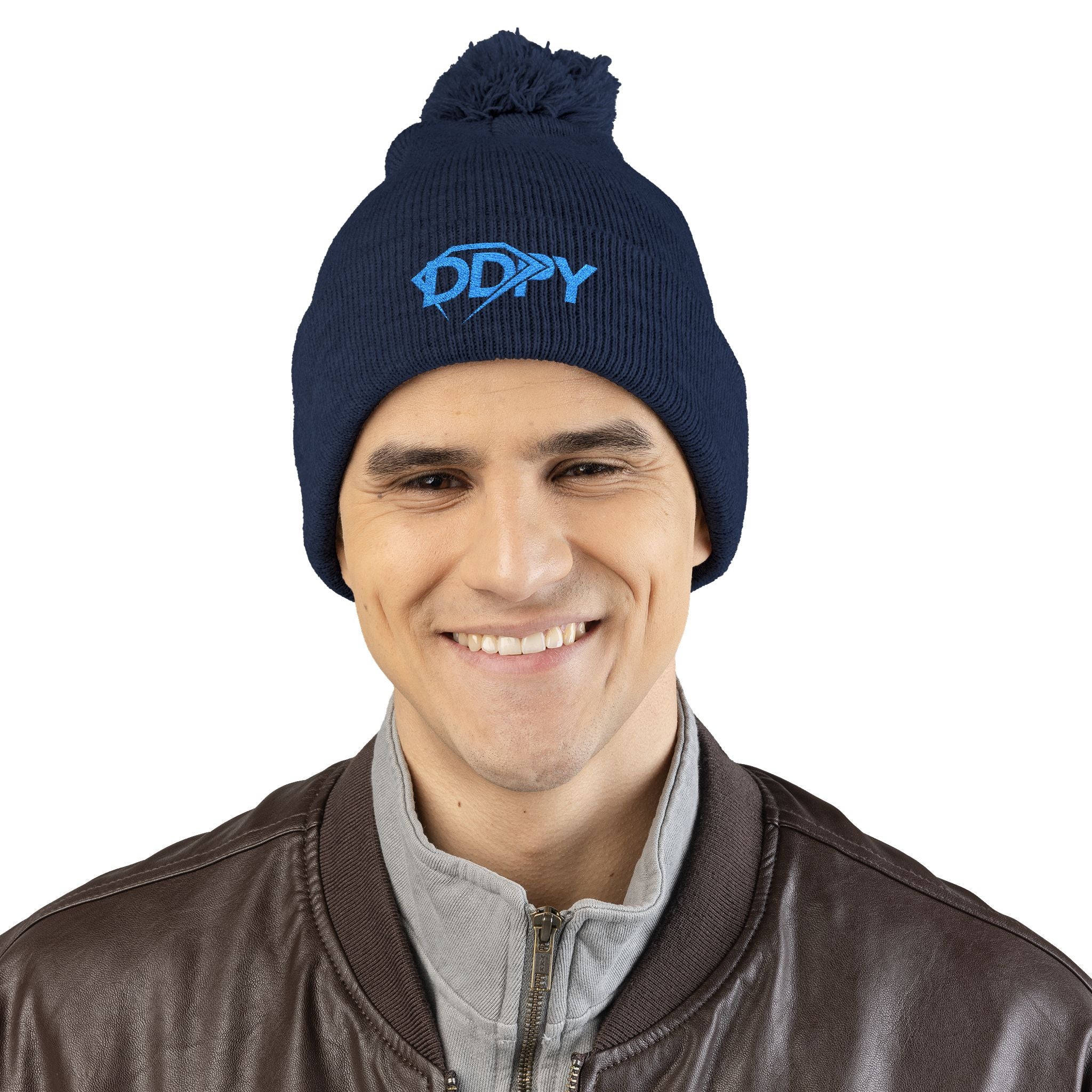 Embroidered DDPY Pom-Pom Beanie