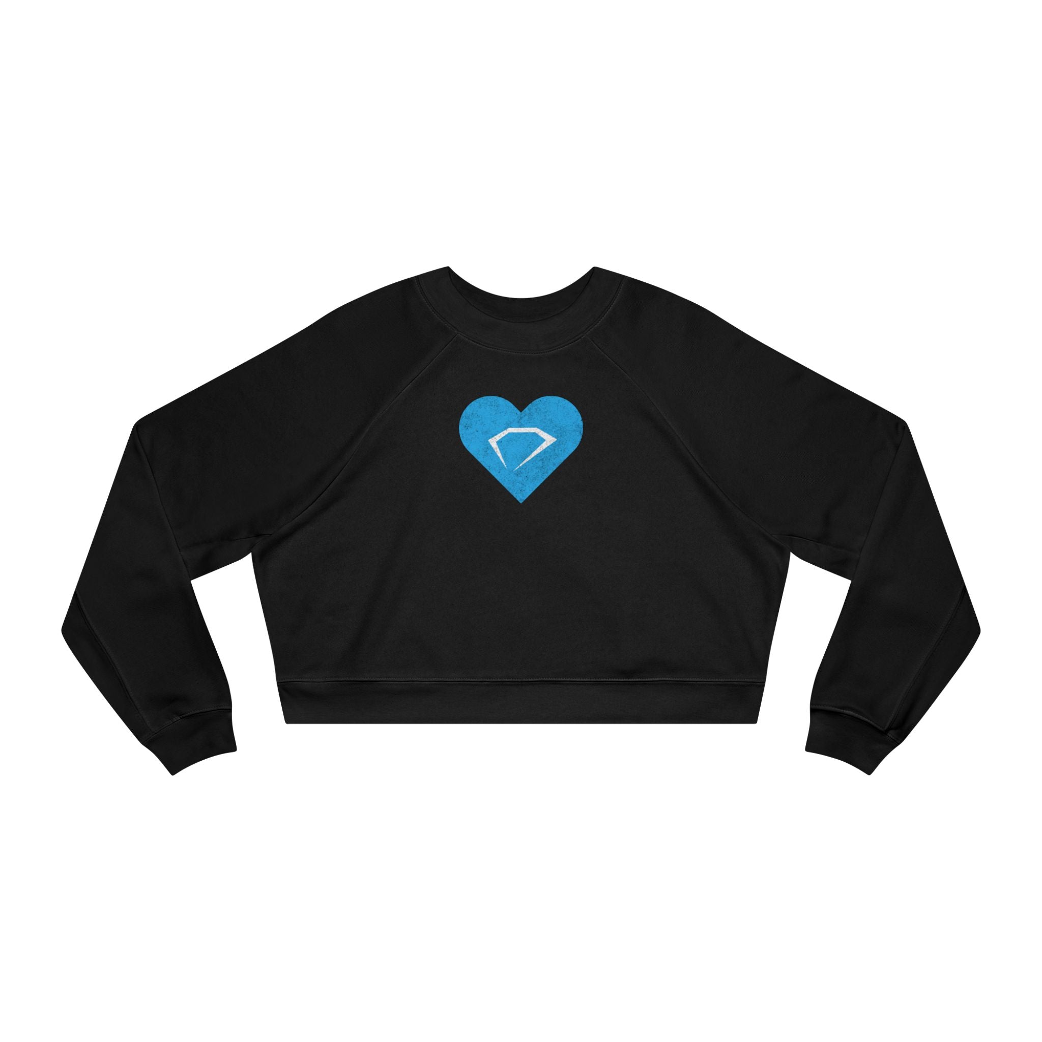 Blue Heart Diamond Cropped Pullover