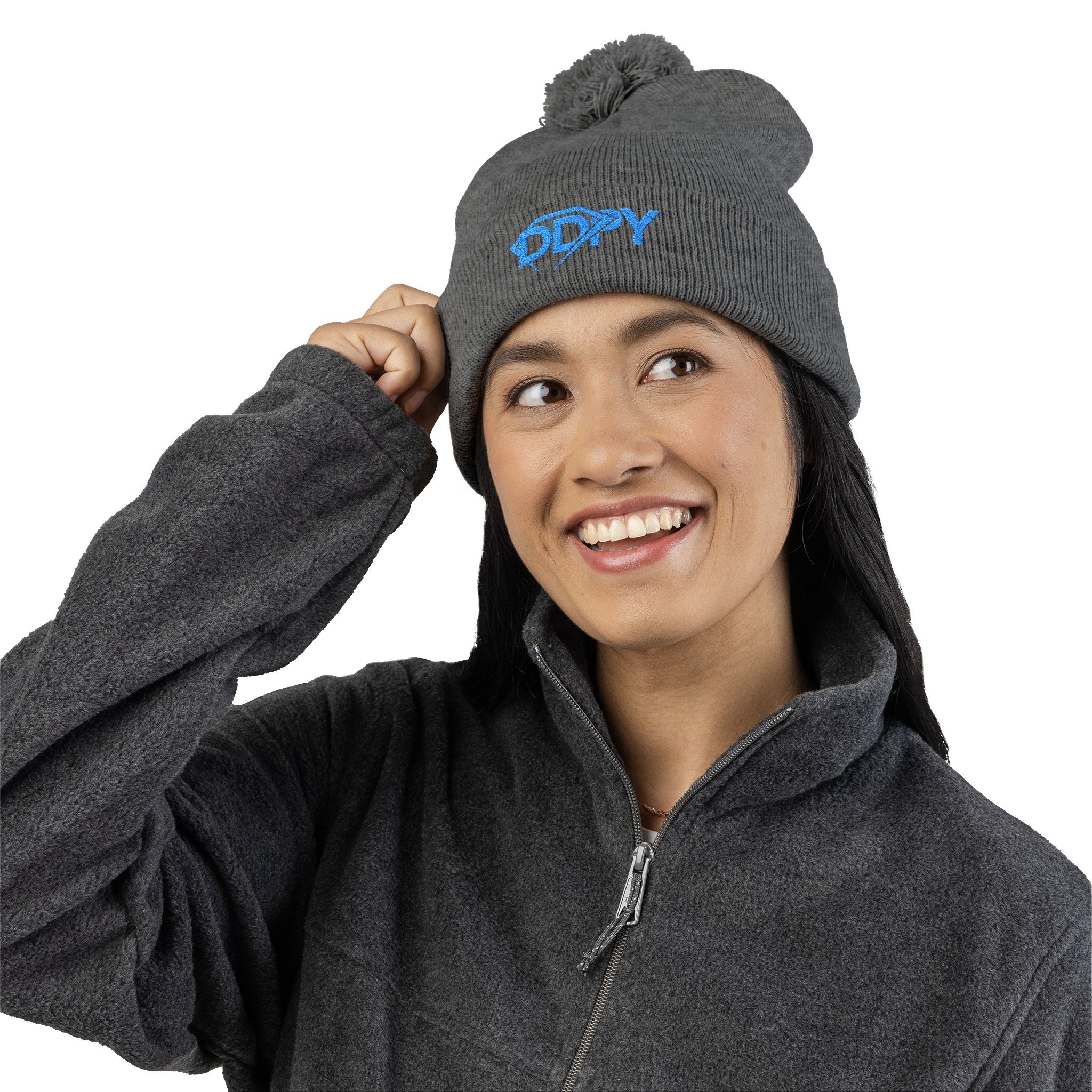 Embroidered DDPY Pom-Pom Beanie