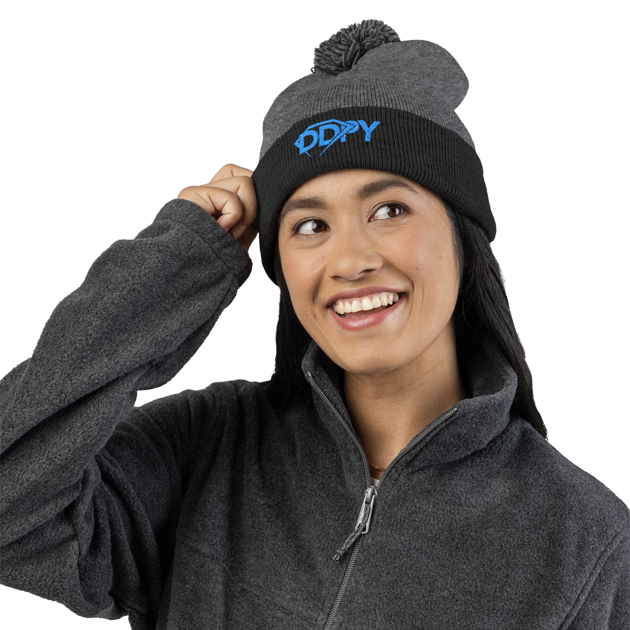 Embroidered DDPY Pom-Pom Beanie