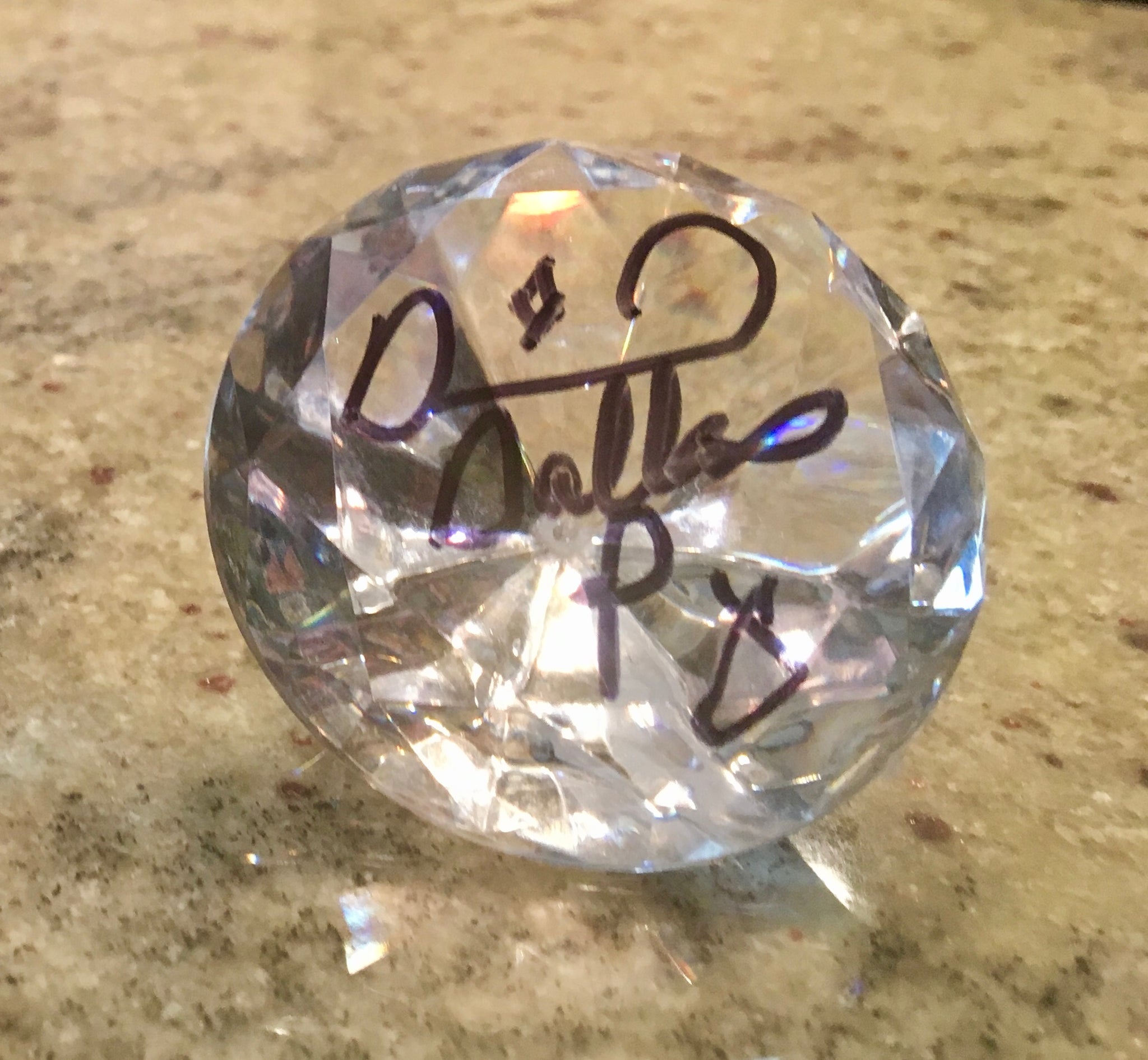 Acrylic diamond autographed by Diamond Dallas Page